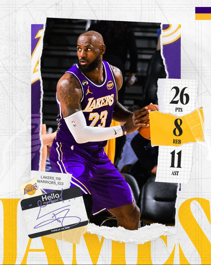 勒布朗单核带队大胜勇士 末节提前打卡创助攻纪